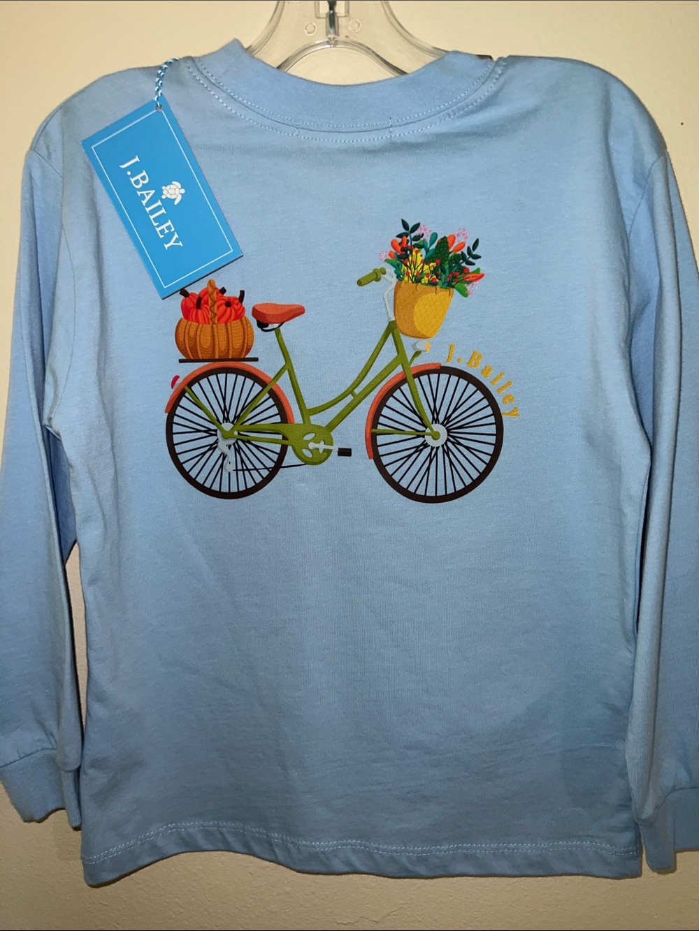 J. Bailey Kids' Long Sleeve Tee in Light Blue NWT